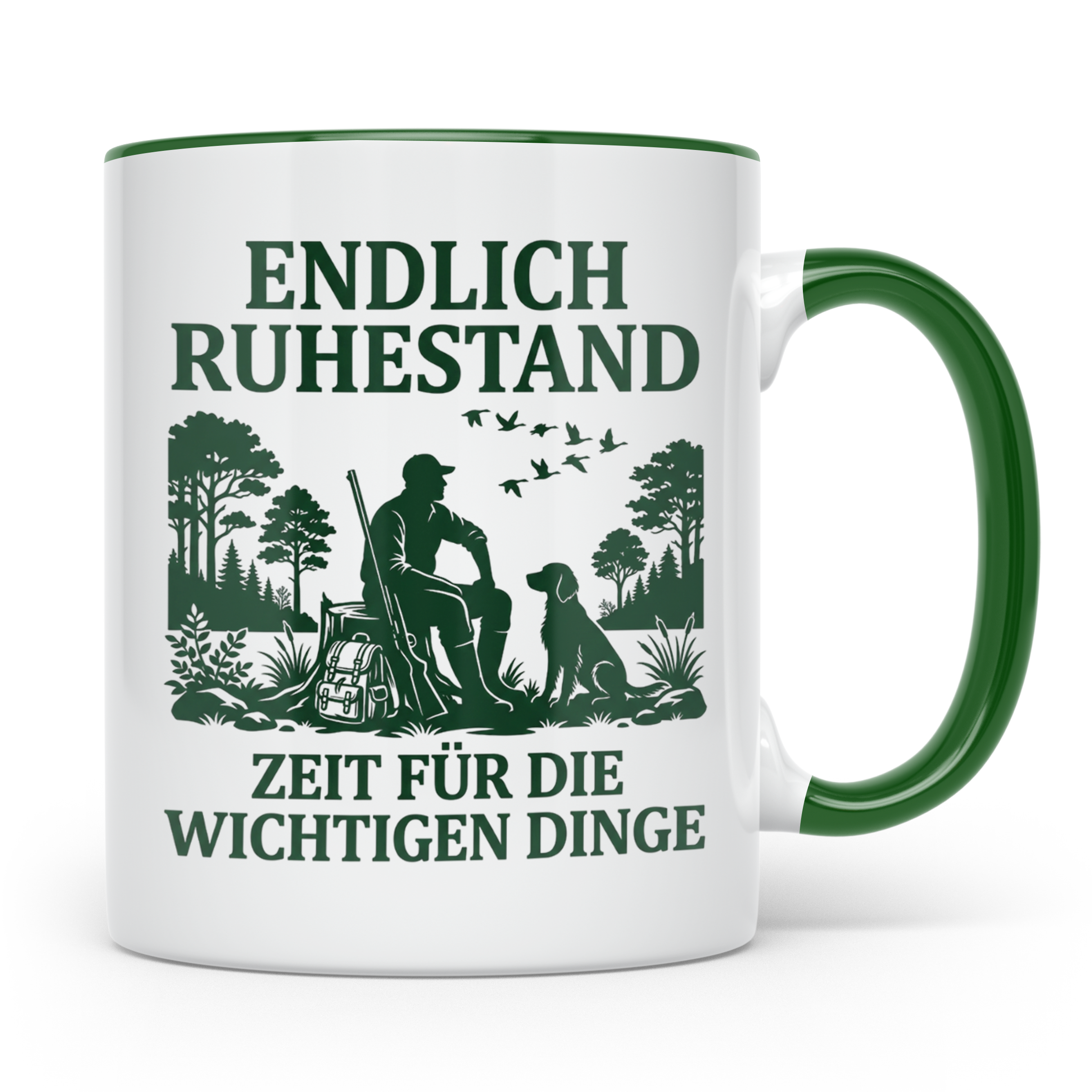 Jäger Ruhestand Tasse Endlich Ruhestand Geschenk für Waidman – Grün [farbe:grün]
