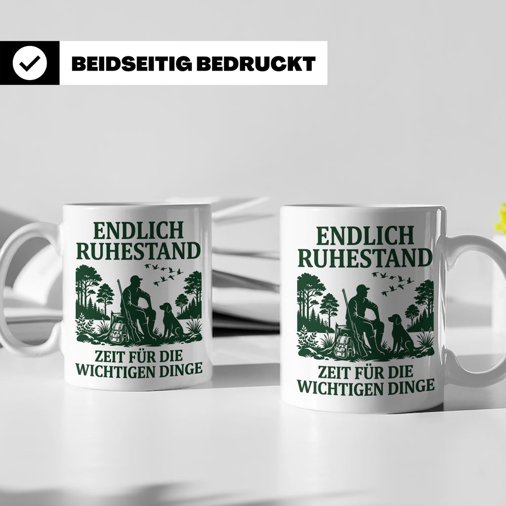 Jäger Ruhestand Tasse Endlich Ruhestand Geschenk für Waidman – Weiß [farbe:weiß]