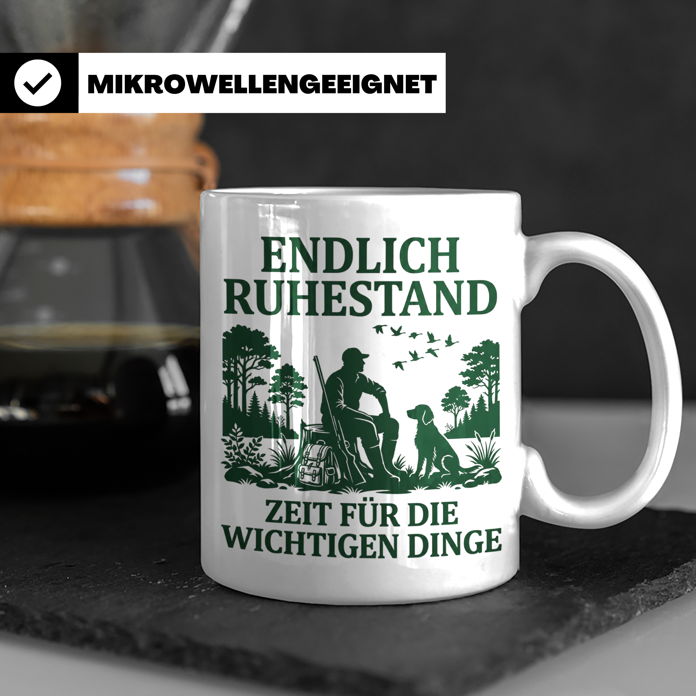 Jäger Ruhestand Tasse Endlich Ruhestand Geschenk für Waidman – Weiß [farbe:weiß]