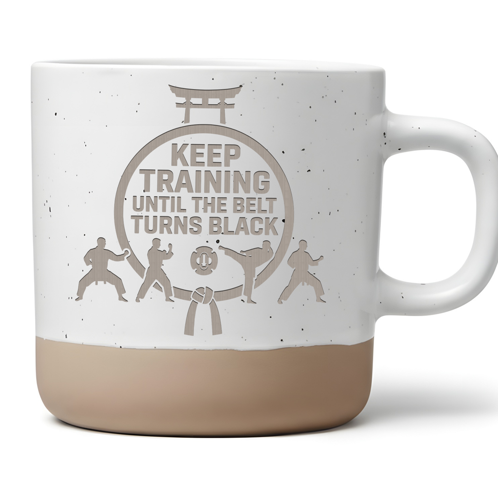 Tasse Karate Kampfsport Geschenk Keep Training Kaffeetasse Schwarzer G – Bild 1