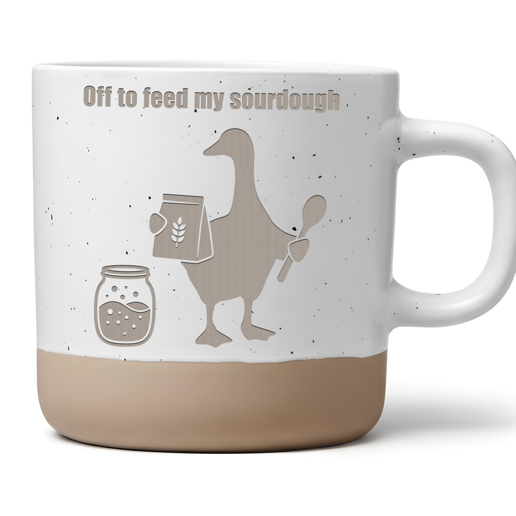 Tasse Off to feed my sourdough Gans Geschenk Kaffeetasse Bäcker Becher – Bild 1