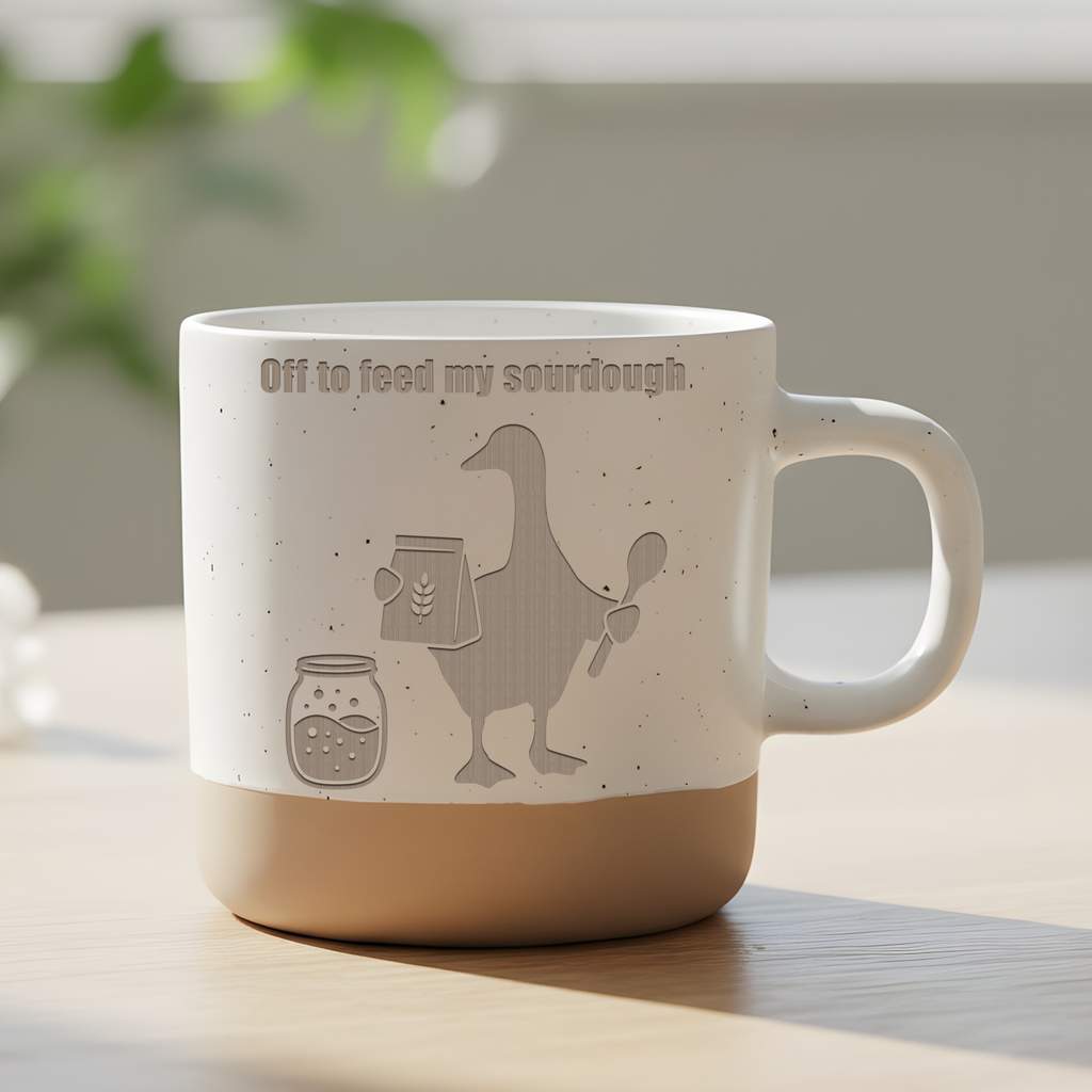 Tasse Off to feed my sourdough Gans Geschenk Kaffeetasse Bäcker Becher – Bild 6