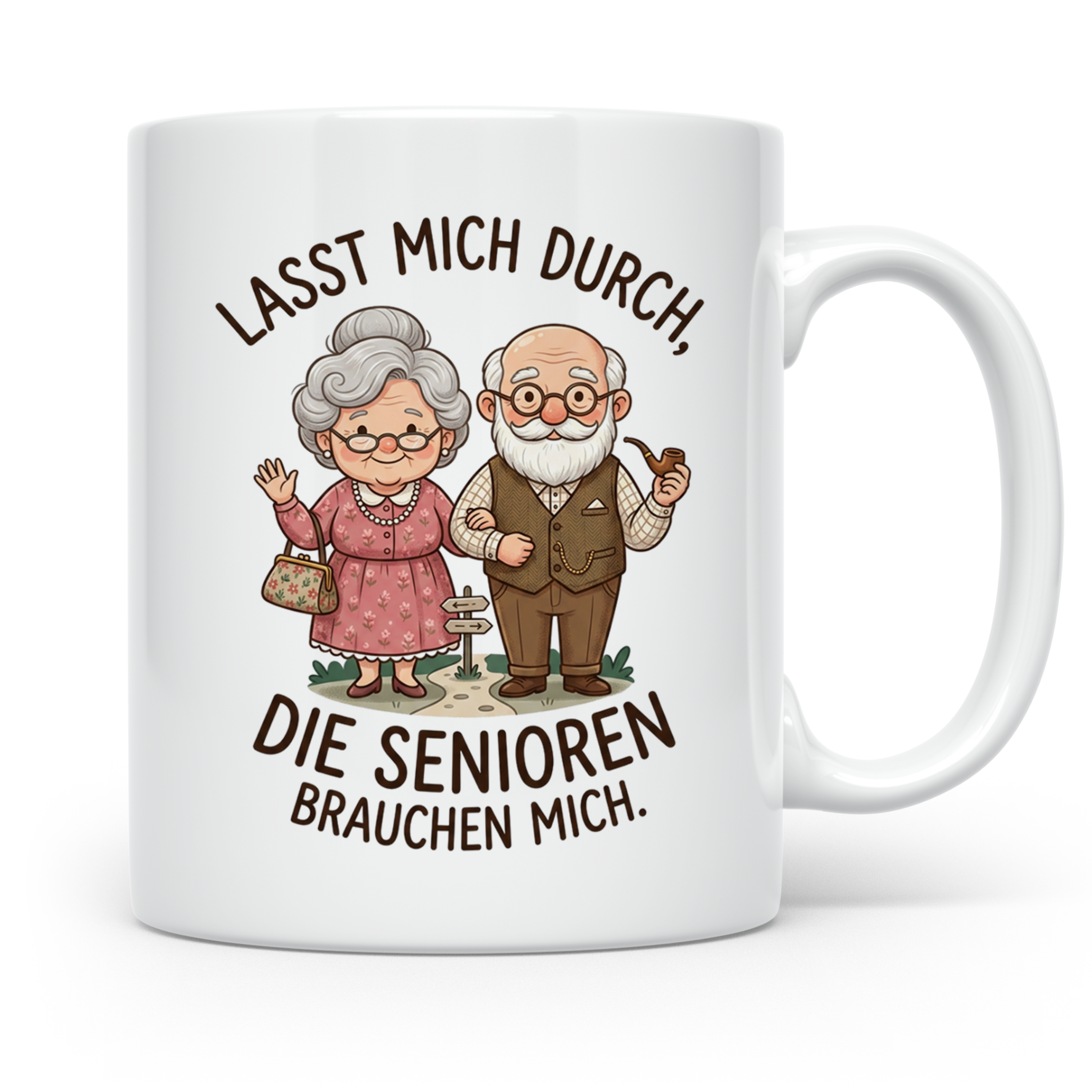 Altenpfleger Tasse mit Spruch Lasst mich durch, die Senioren – Weiß [farbe:weiß]