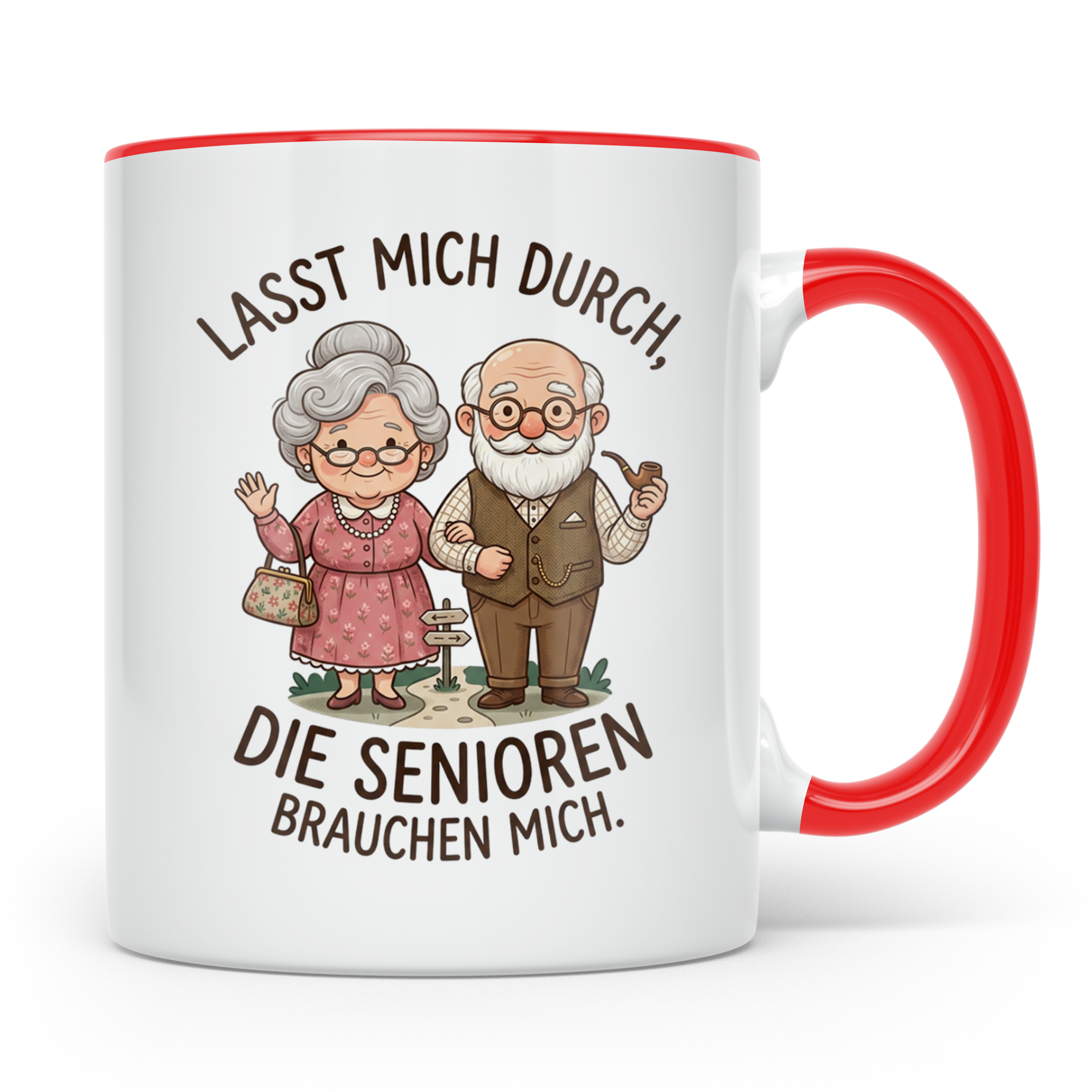 Altenpfleger Tasse mit Spruch Lasst mich durch, die Senioren – Rot [farbe:rot]