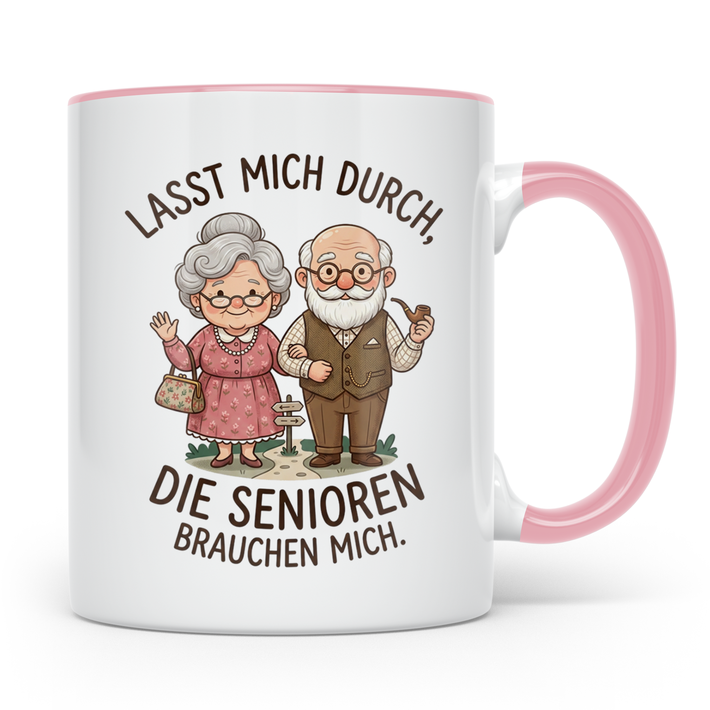 Altenpfleger Tasse mit Spruch Lasst mich durch, die Senioren – Rosa [farbe:rosa]
