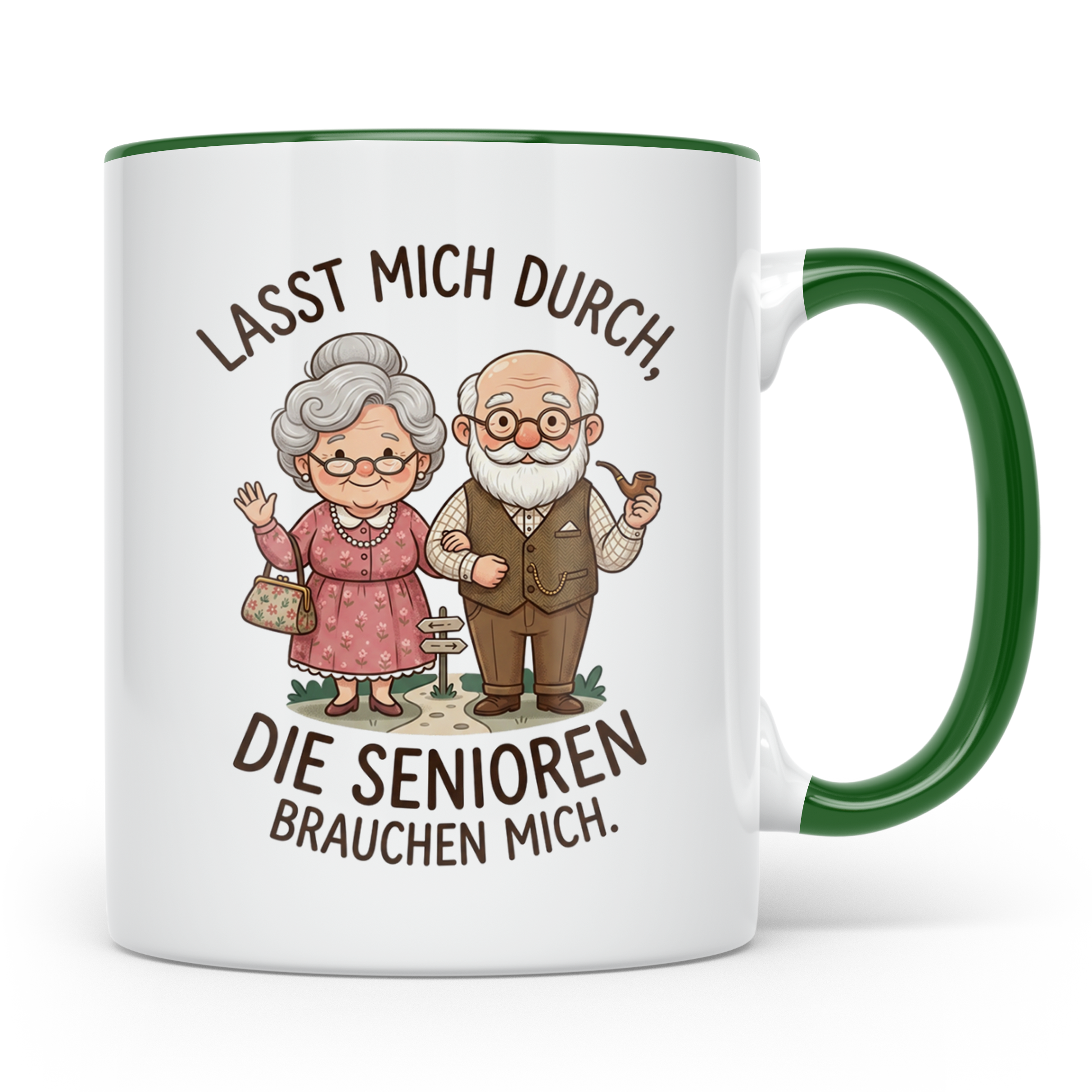 Altenpfleger Tasse mit Spruch Lasst mich durch, die Senioren – Grün [farbe:grün]