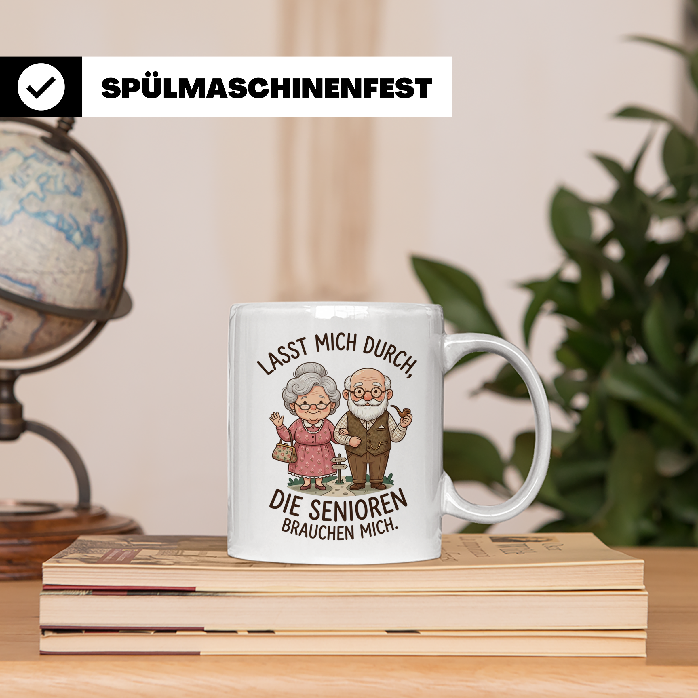 Altenpfleger Tasse mit Spruch Lasst mich durch, die Senioren – Weiß [farbe:weiß]
