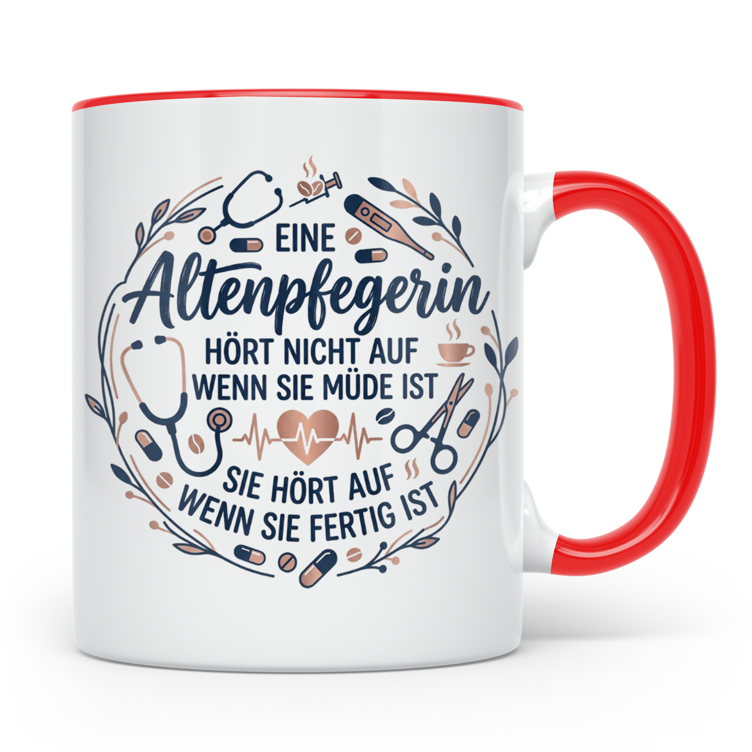 Altenpflegerin Tasse mit Spruch | Geschenk für Pflegefachkra – Rot [farbe:rot]