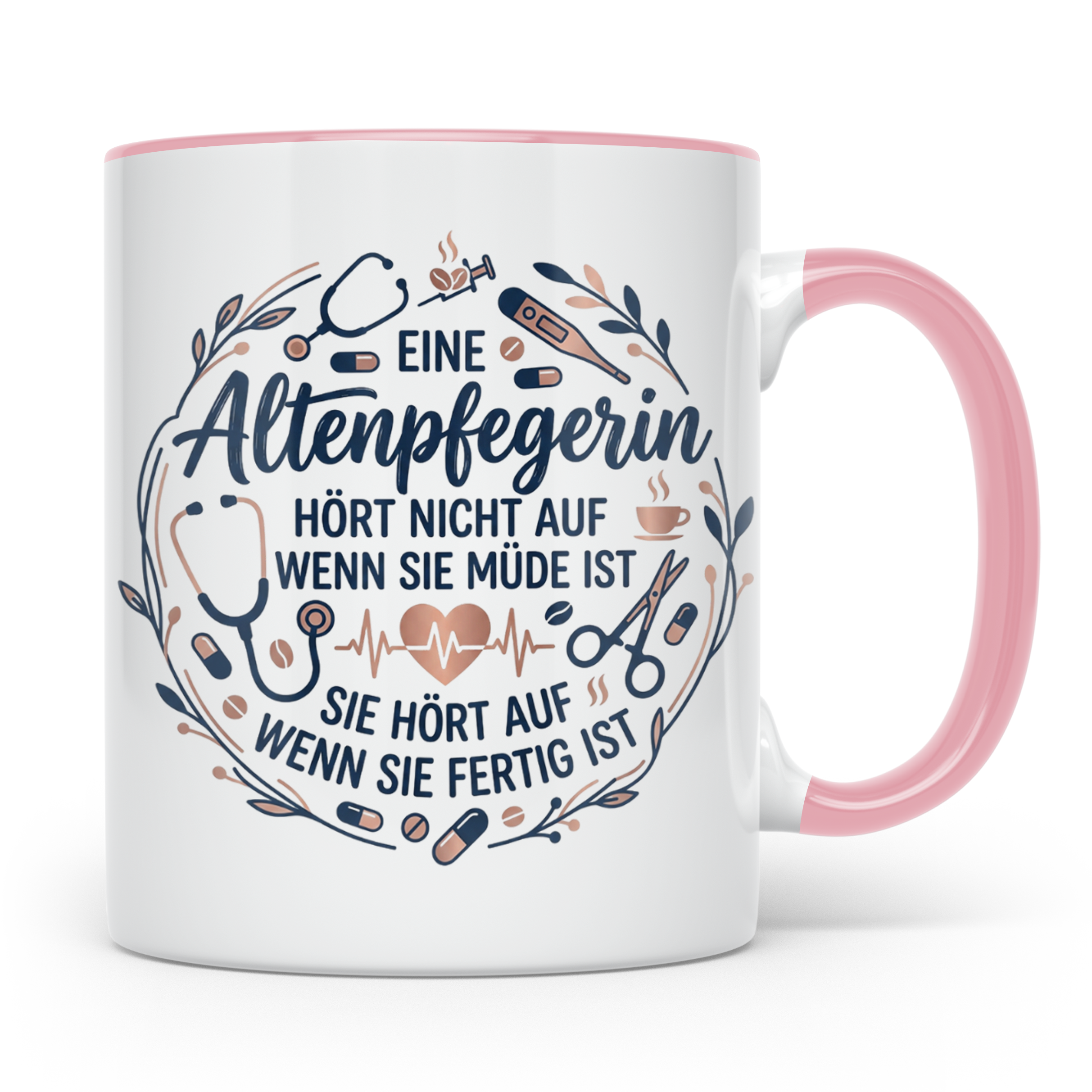 Altenpflegerin Tasse mit Spruch | Geschenk für Pflegefachkra – Rosa [farbe:rosa]
