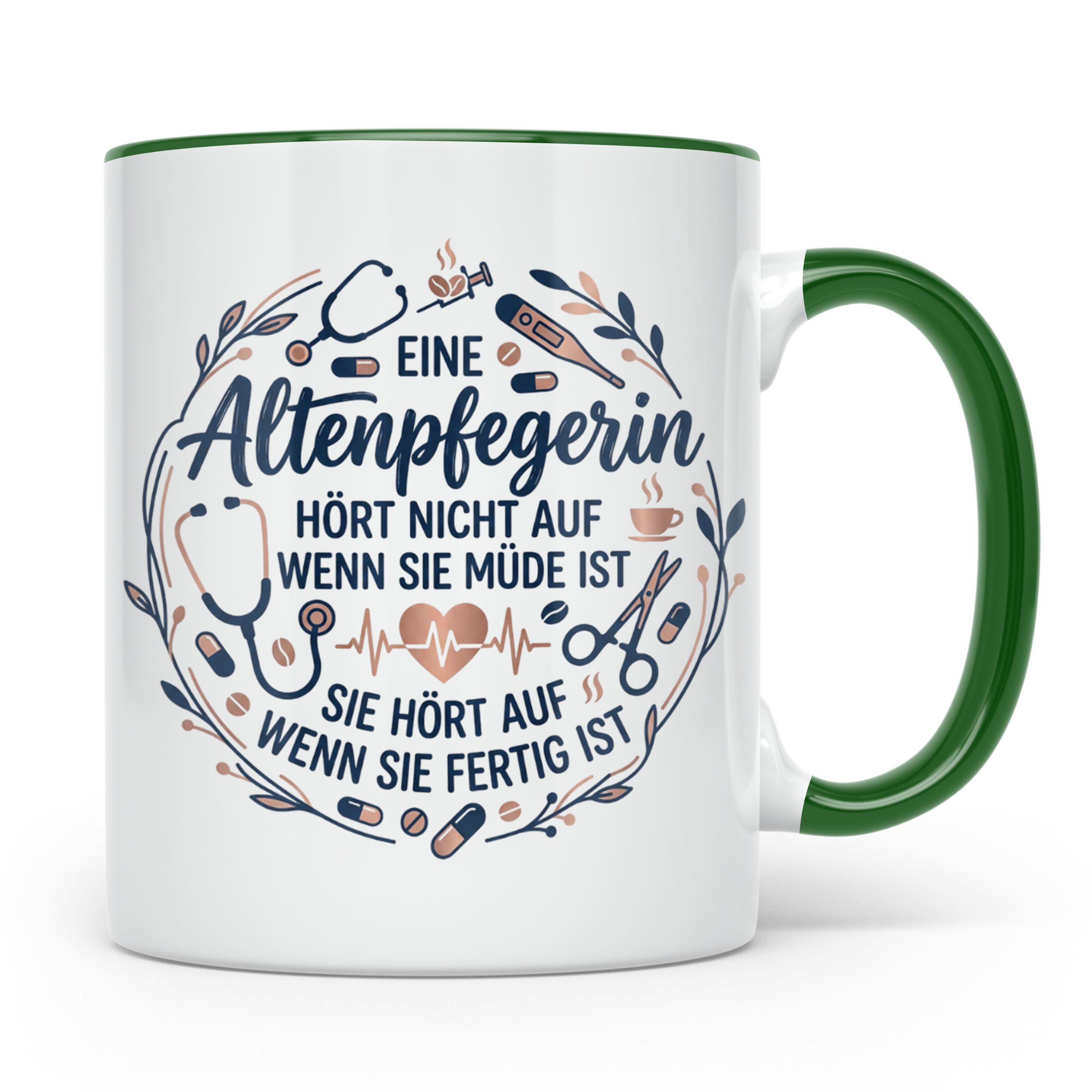 Altenpflegerin Tasse mit Spruch | Geschenk für Pflegefachkra – Grün [farbe:grün]