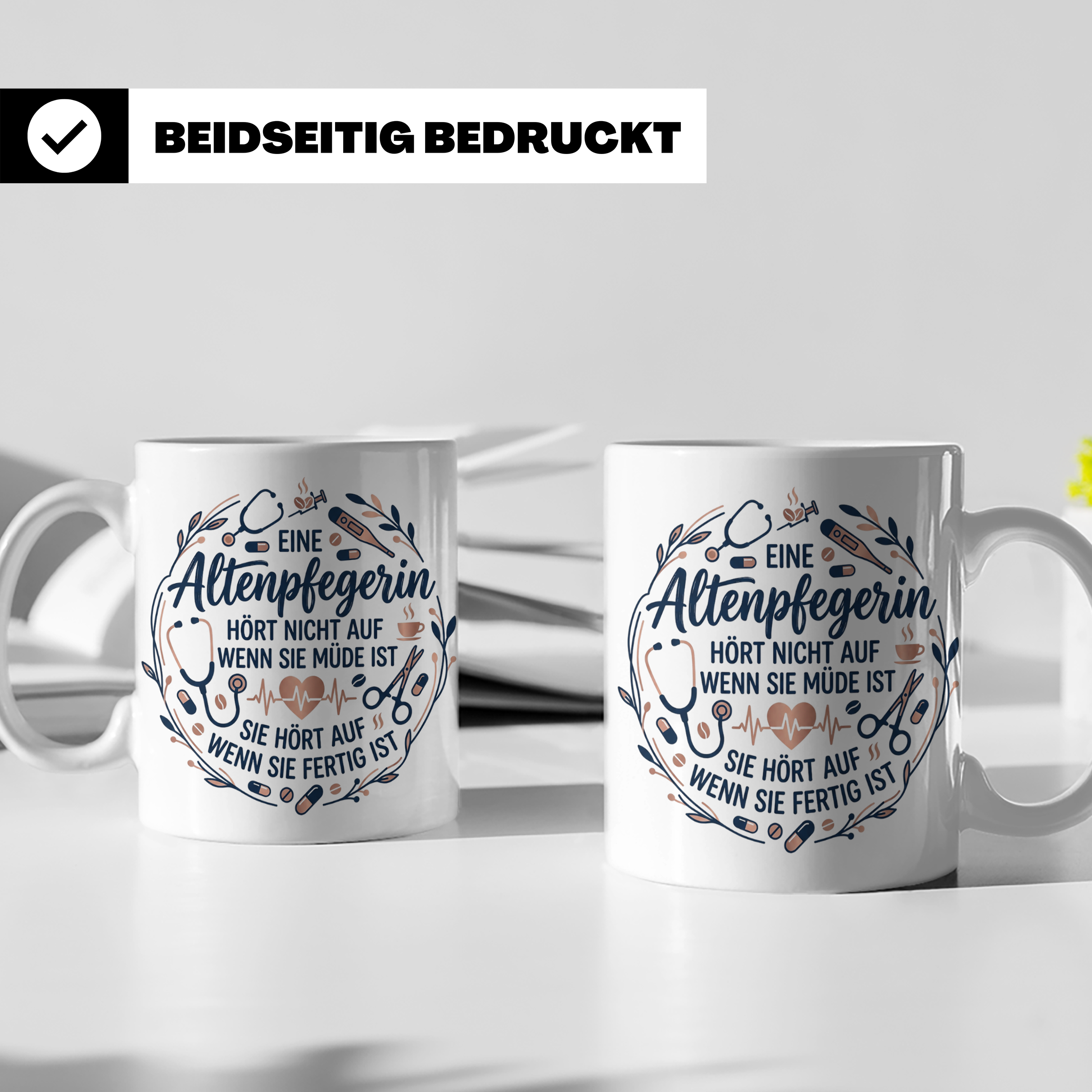 Altenpflegerin Tasse mit Spruch | Geschenk für Pflegefachkra – Weiß [farbe:weiß]