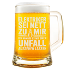 Bierkrug für Elektriker – Lustiges Geschenk für Handwerker, humorvolles Abschiedsgeschenk, Elektriker Spruch "Unfall aussehen lassen"