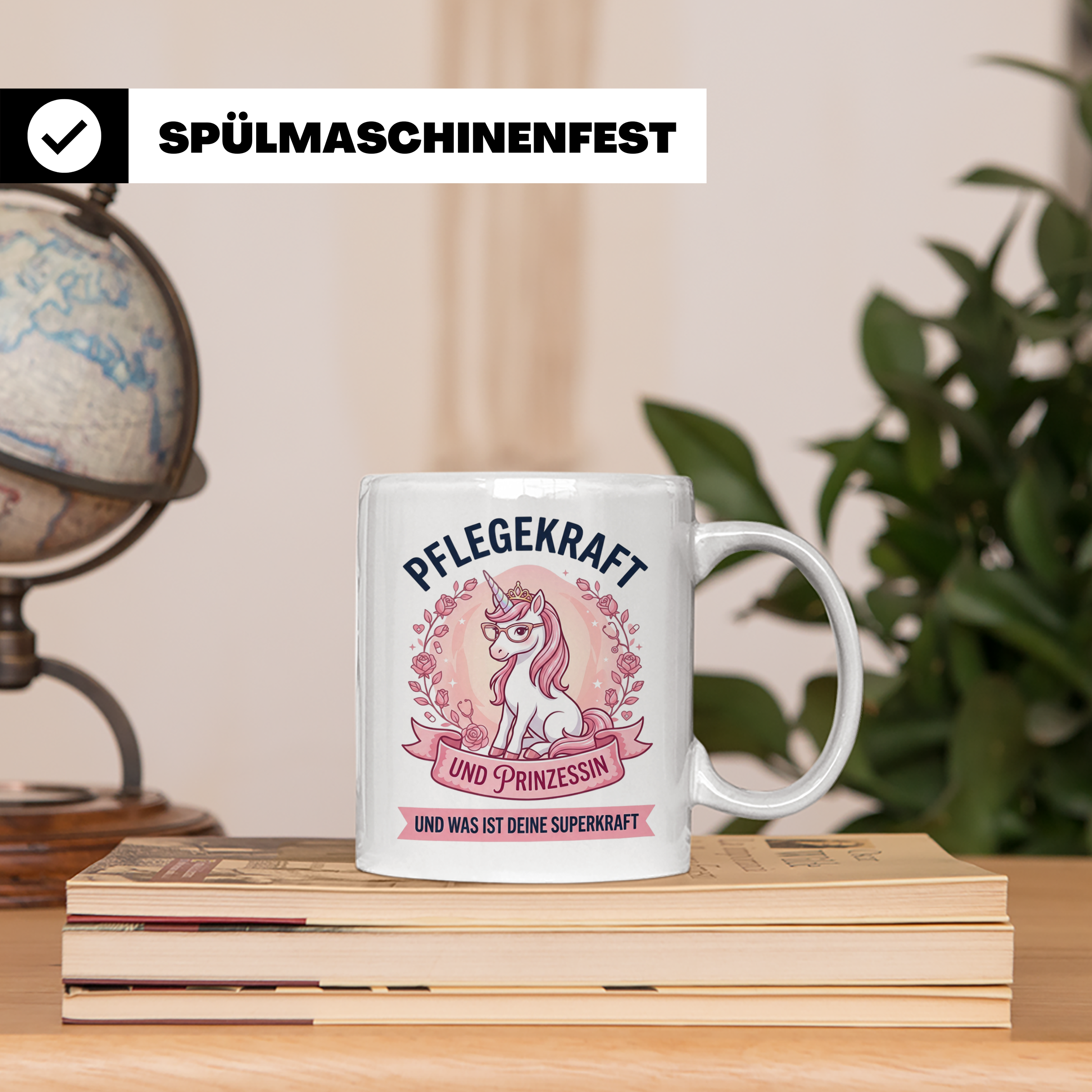 Pflegekraft Tasse Einhorn Prinzessin Spruch | Geschenk für K – Weiß [farbe:weiß]