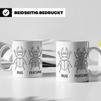 Programmierer Tasse Bug Feature, lustiger Spruch für Entwick – Weiß [farbe:weiß]