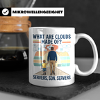 Programmierer Tasse 'What are clouds made of?' für IT Papa,  – Weiß [farbe:weiß]