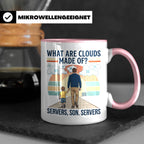 Programmierer Tasse 'What are clouds made of?' für IT Papa,  – Rosa [farbe:rosa]
