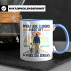 Programmierer Tasse 'What are clouds made of?' für IT Papa,  – Blau [farbe:blau]