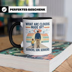 Programmierer Tasse 'What are clouds made of?' für IT Papa,  – Schwarz [farbe:schwarz]
