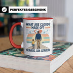 Programmierer Tasse 'What are clouds made of?' für IT Papa,  – Rot [farbe:rot]