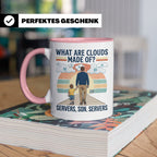 Programmierer Tasse 'What are clouds made of?' für IT Papa,  – Rosa [farbe:rosa]