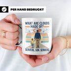 Programmierer Tasse 'What are clouds made of?' für IT Papa,  – Weiß [farbe:weiß]
