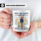 Programmierer Tasse 'What are clouds made of?' für IT Papa,  – Weiß [farbe:weiß]