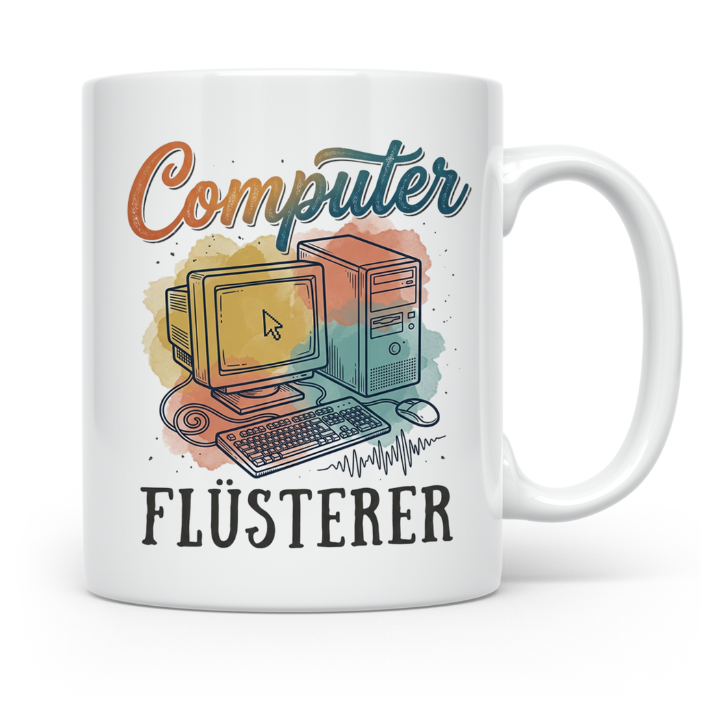 Computer Flüsterer Tasse für ITler, Programmierer & Nerds. R – Weiß [farbe:weiß]