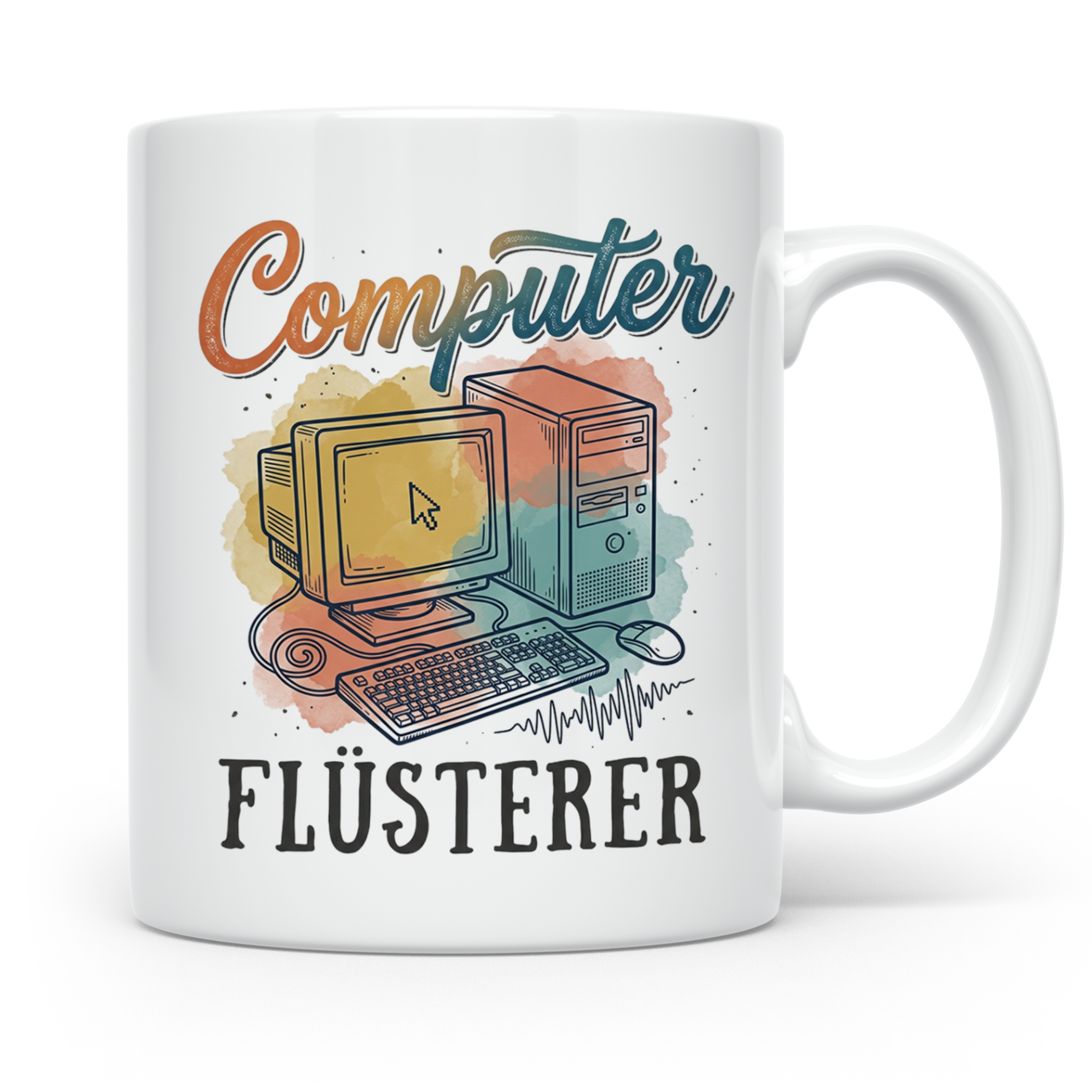 Computer Flüsterer Tasse für ITler, Programmierer & Nerds. R – Weiß [farbe:weiß]