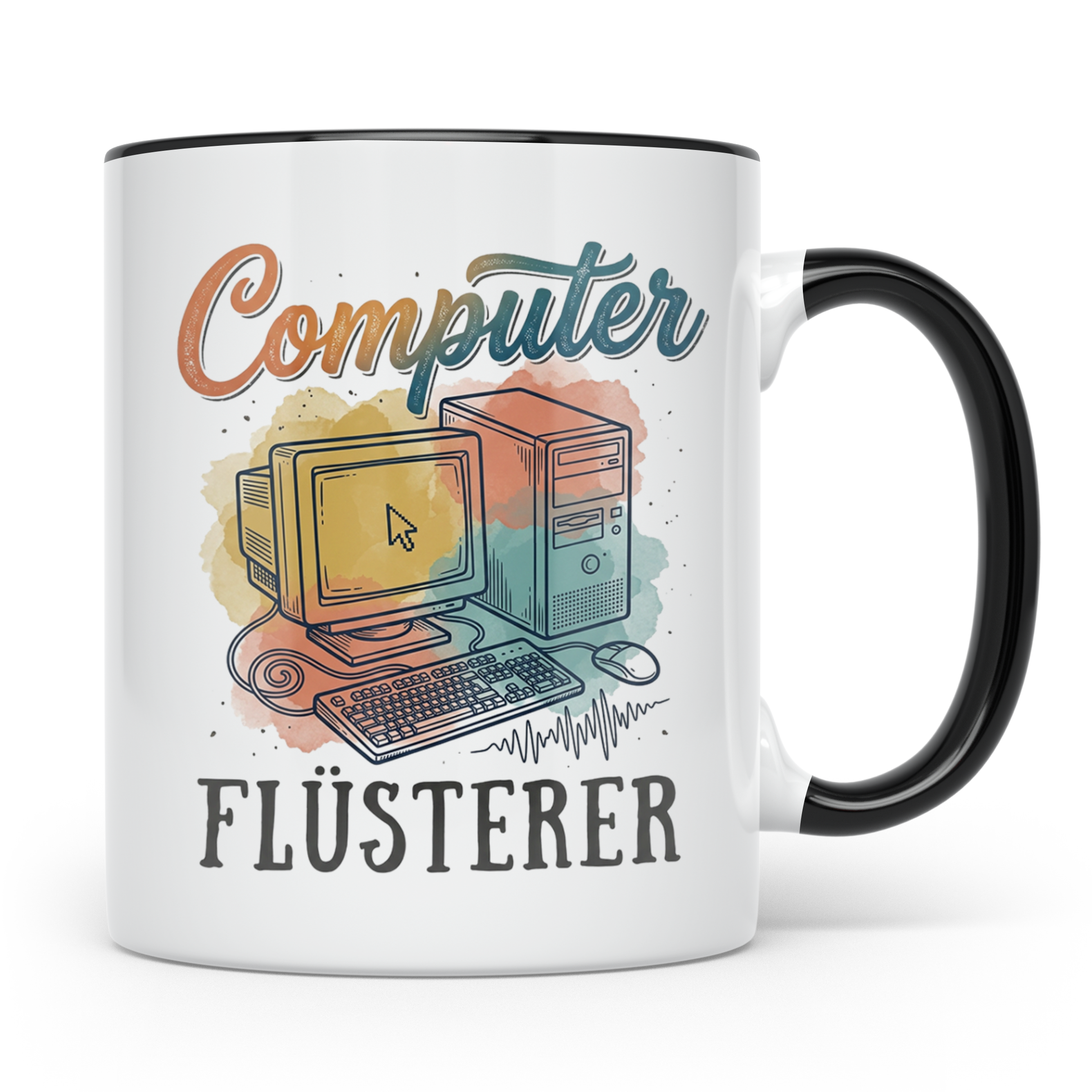 Computer Flüsterer Tasse für ITler, Programmierer & Nerds. R – Schwarz [farbe:schwarz]