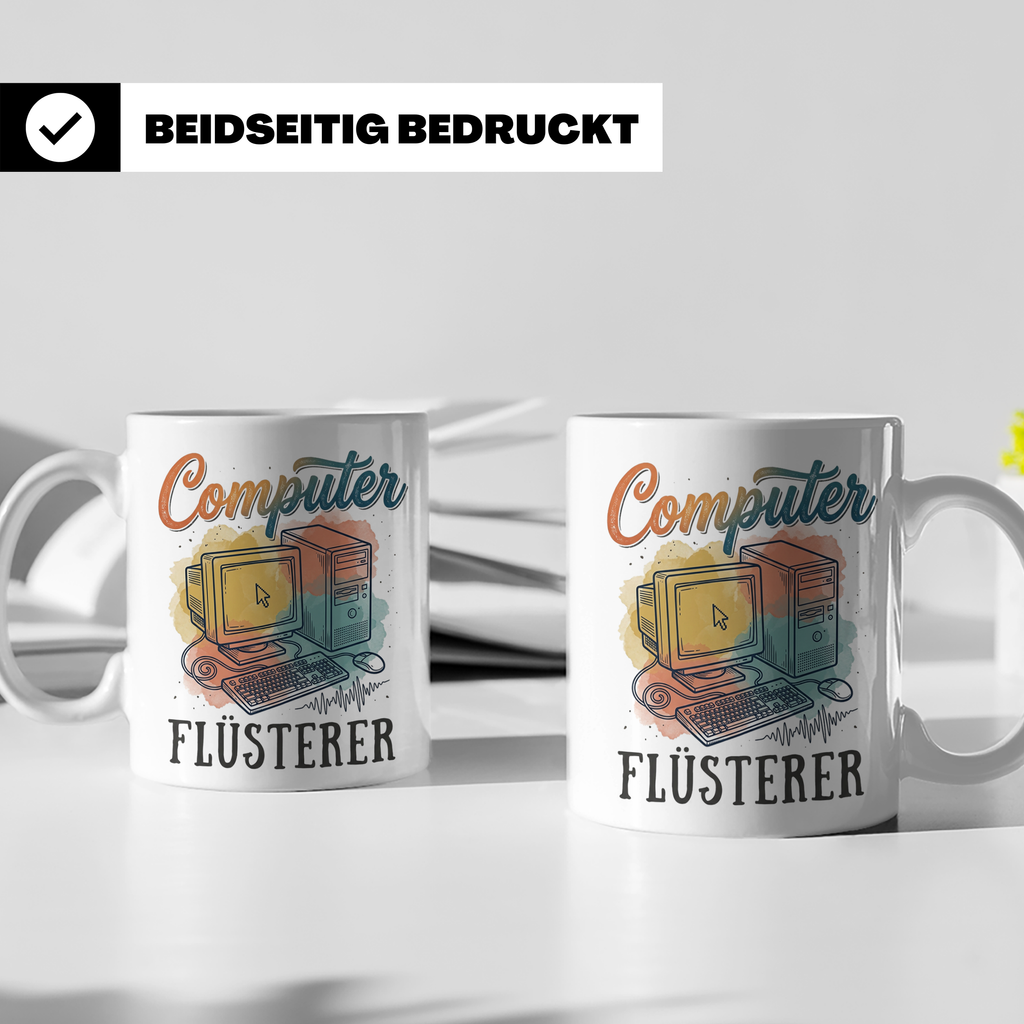 Computer Flüsterer Tasse für ITler, Programmierer & Nerds. R – Weiß [farbe:weiß]
