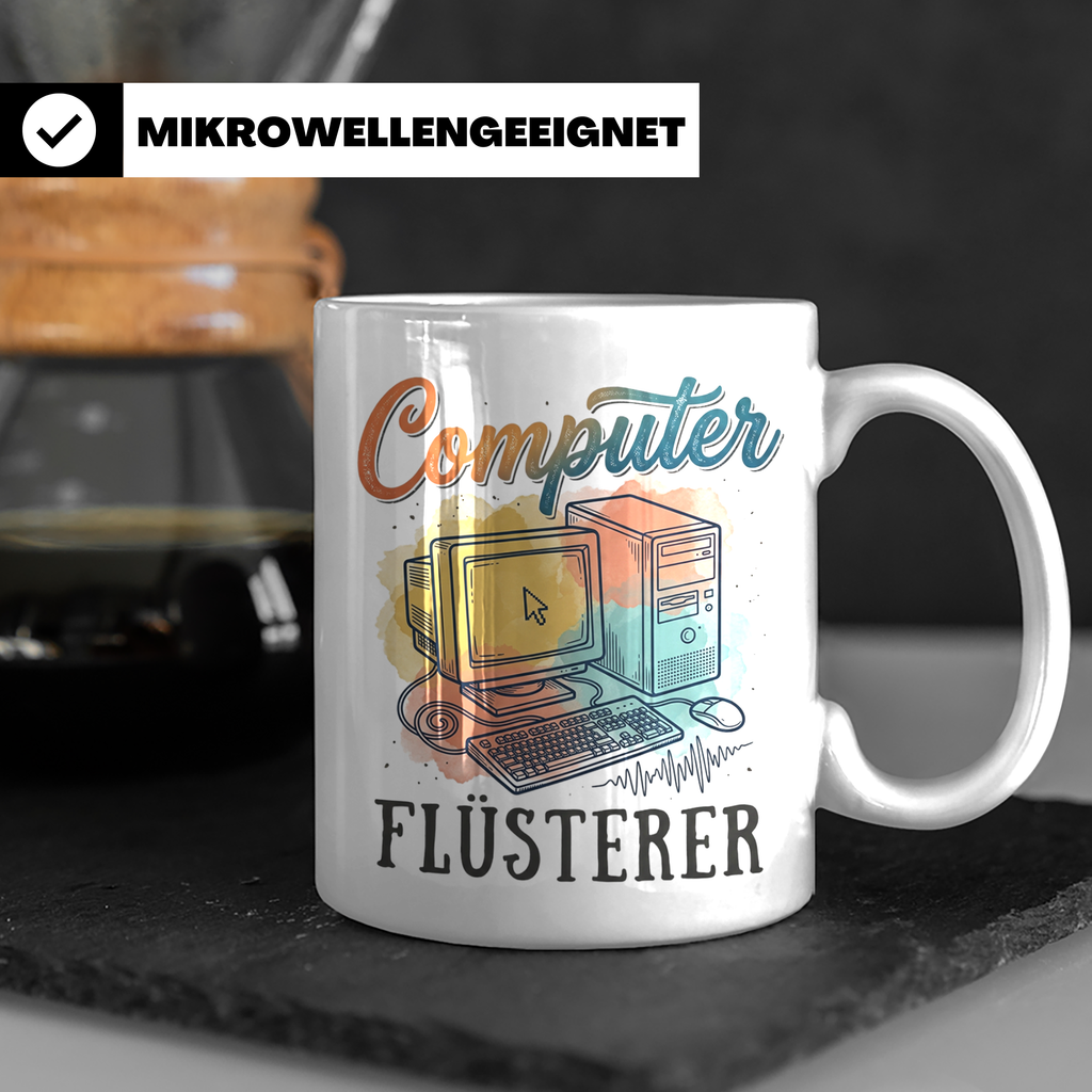 Computer Flüsterer Tasse für ITler, Programmierer & Nerds. R – Weiß [farbe:weiß]