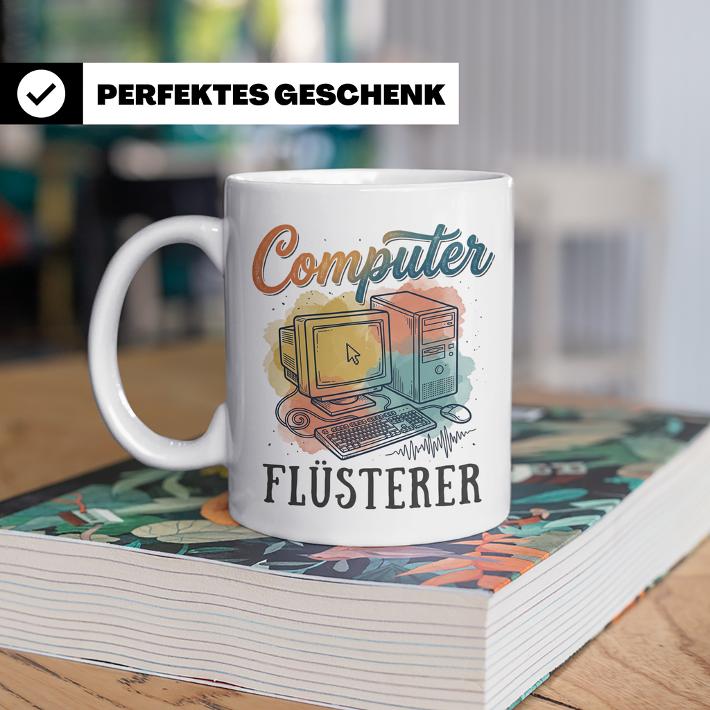 Computer Flüsterer Tasse für ITler, Programmierer & Nerds. R – Weiß [farbe:weiß]