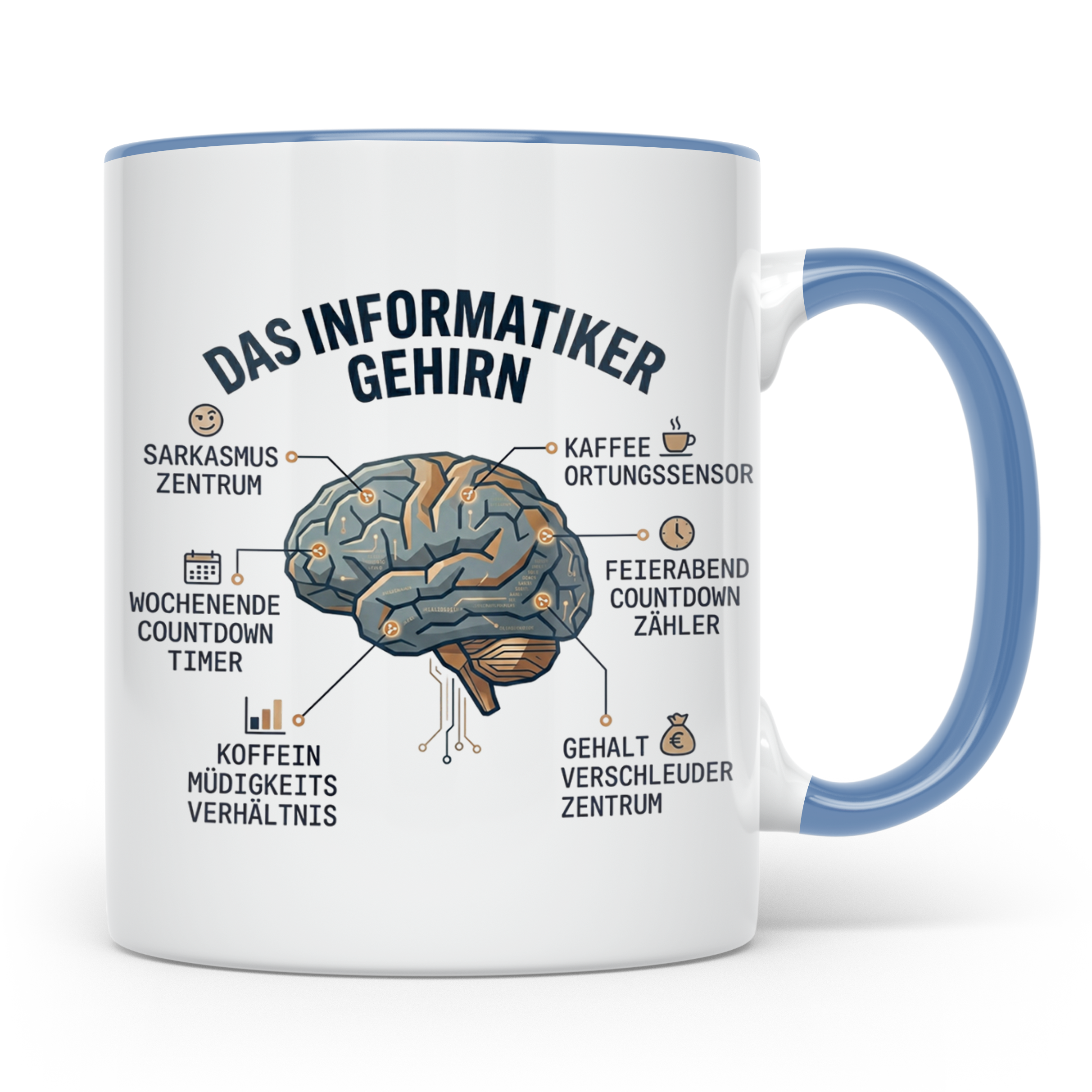 Informatiker Tasse 'Das Informatiker Gehirn' lustiger Kaffee – Blau [farbe:blau]