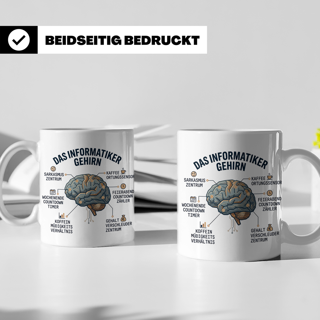 Informatiker Tasse 'Das Informatiker Gehirn' lustiger Kaffee – Weiß [farbe:weiß]