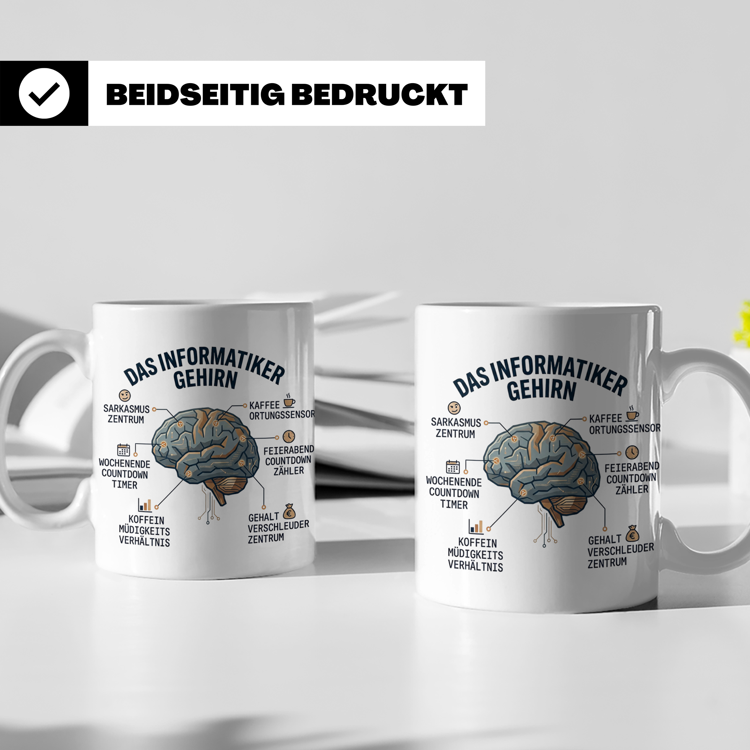 Informatiker Tasse 'Das Informatiker Gehirn' lustiger Kaffee – Weiß [farbe:weiß]