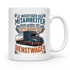 LKW Fahrer Tasse Wichtiger Mitarbeiter Großer Dienstwagen, L – Weiß [farbe:weiß]
