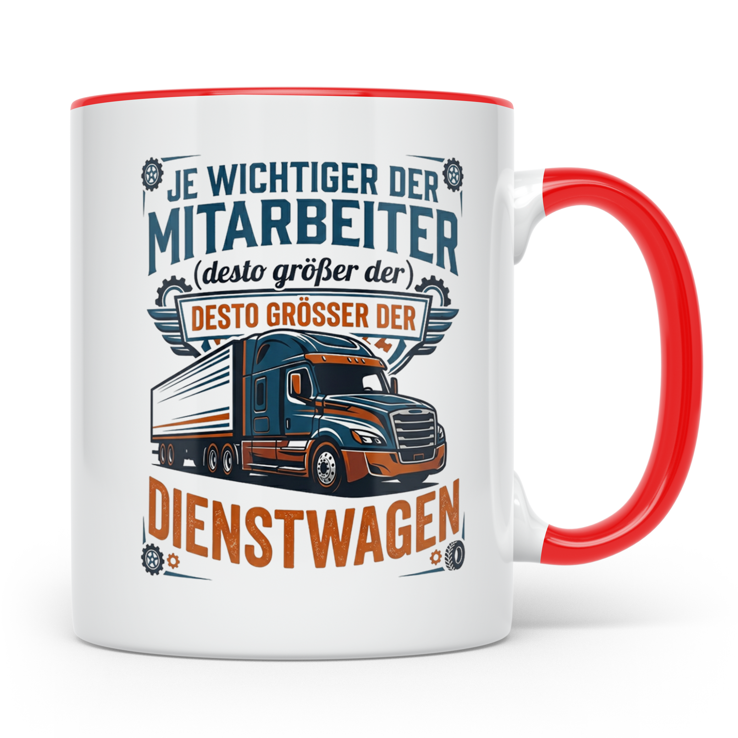 LKW Fahrer Tasse Wichtiger Mitarbeiter Großer Dienstwagen, L – Rot [farbe:rot]