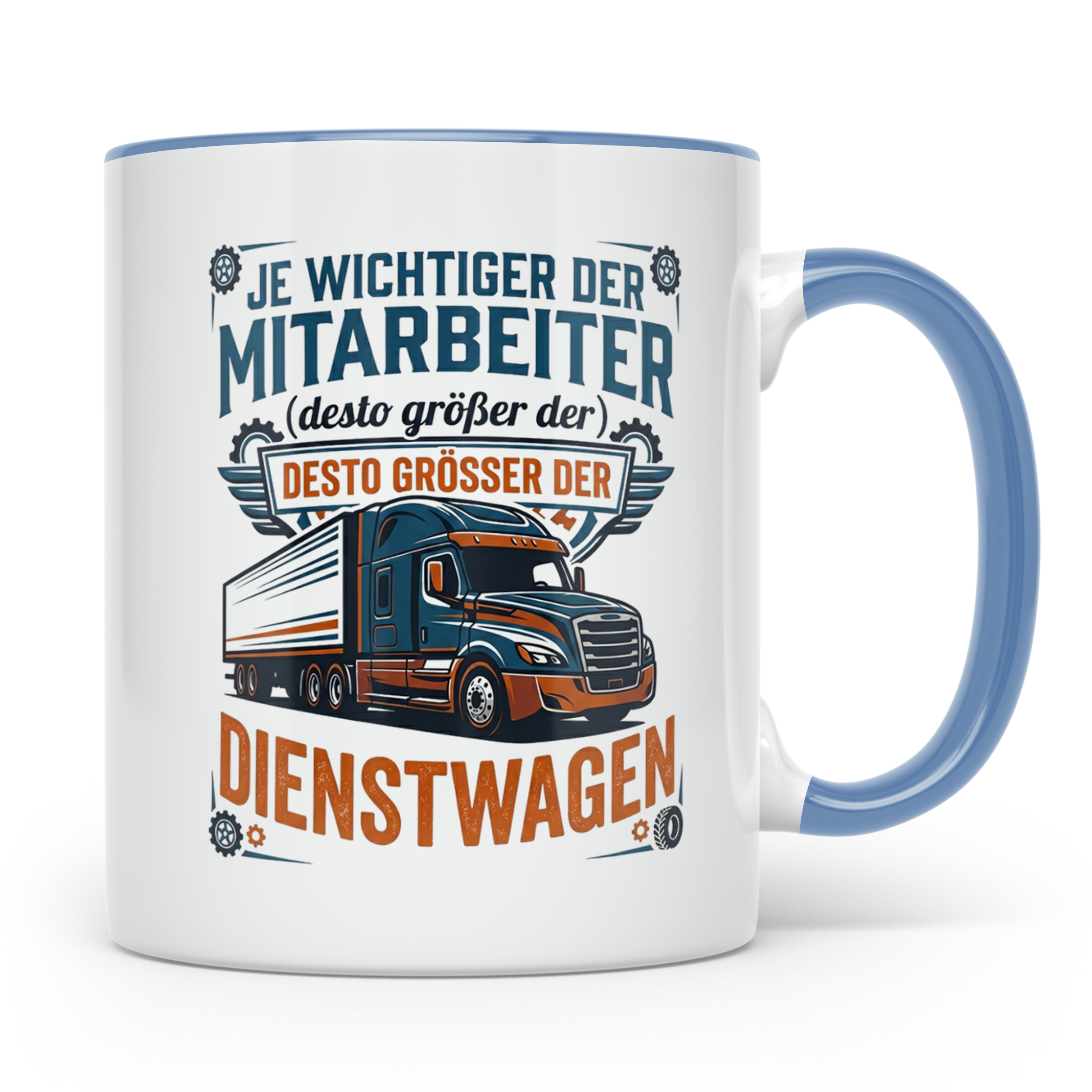 LKW Fahrer Tasse Wichtiger Mitarbeiter Großer Dienstwagen, L – Blau [farbe:blau]