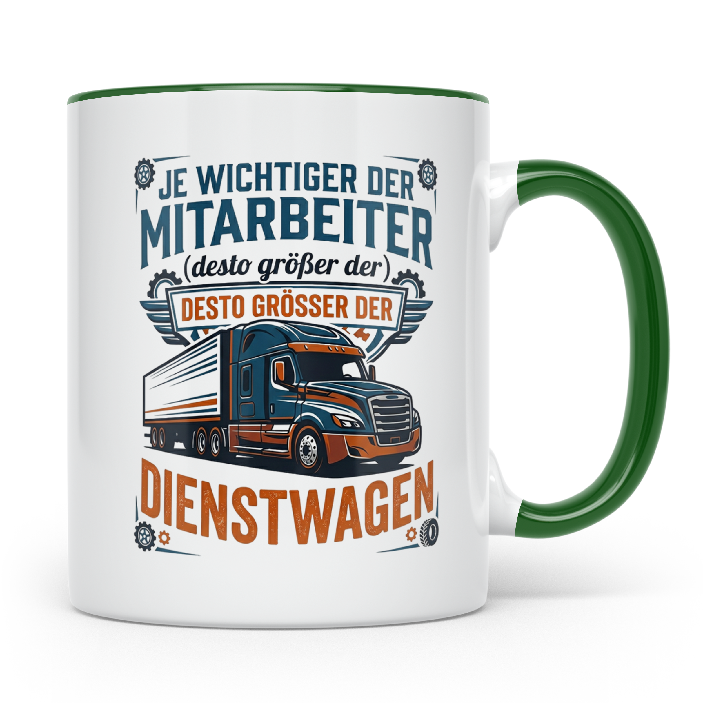 LKW Fahrer Tasse Wichtiger Mitarbeiter Großer Dienstwagen, L – Grün [farbe:grün]