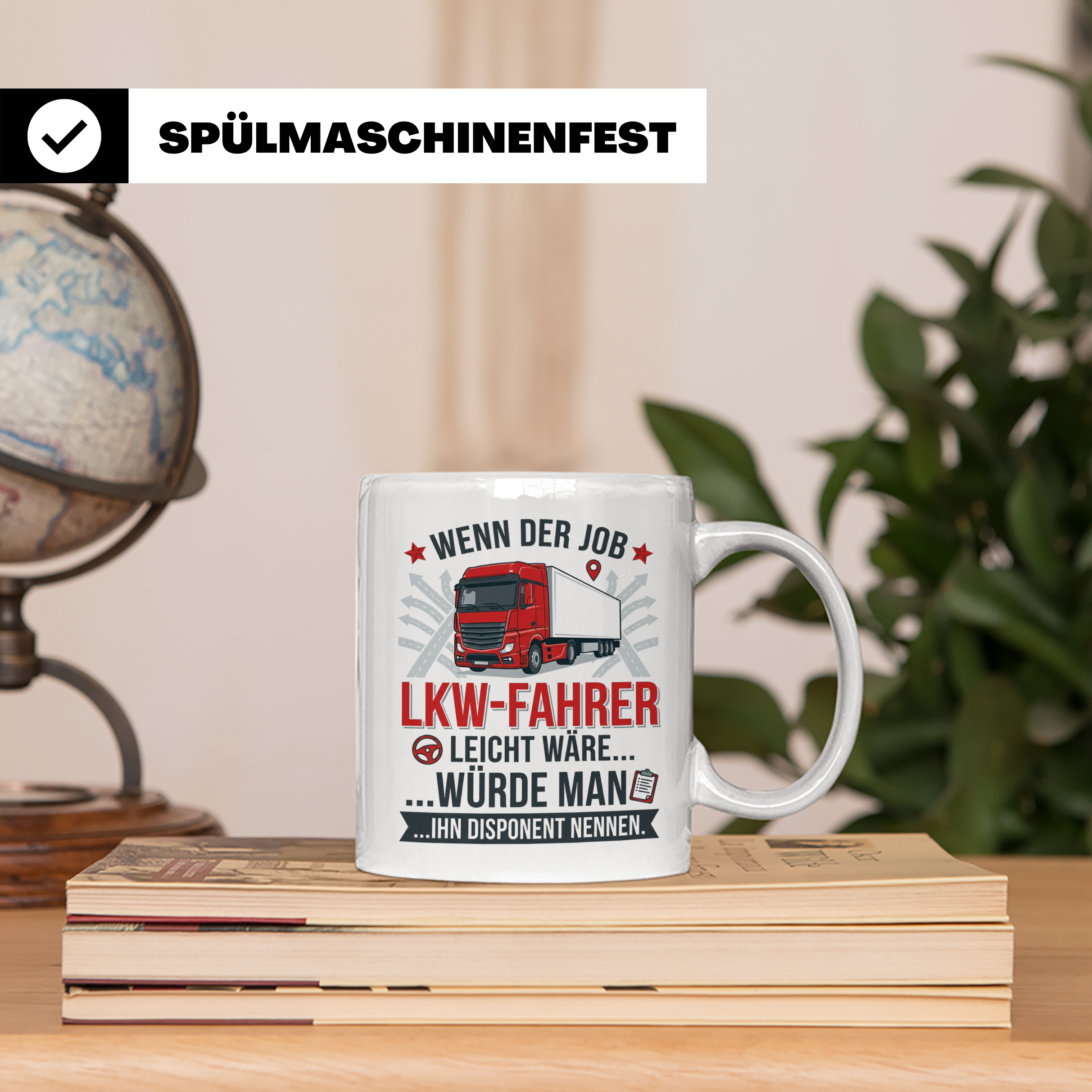 LKW Fahrer Tasse mit Spruch gegen Disponent | Geschenk für T – Weiß [farbe:weiß]