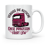 LKW Fahrerin Tasse Prinzessin fährt LKW lustiger Spruch Kaff – Weiß [farbe:weiß]