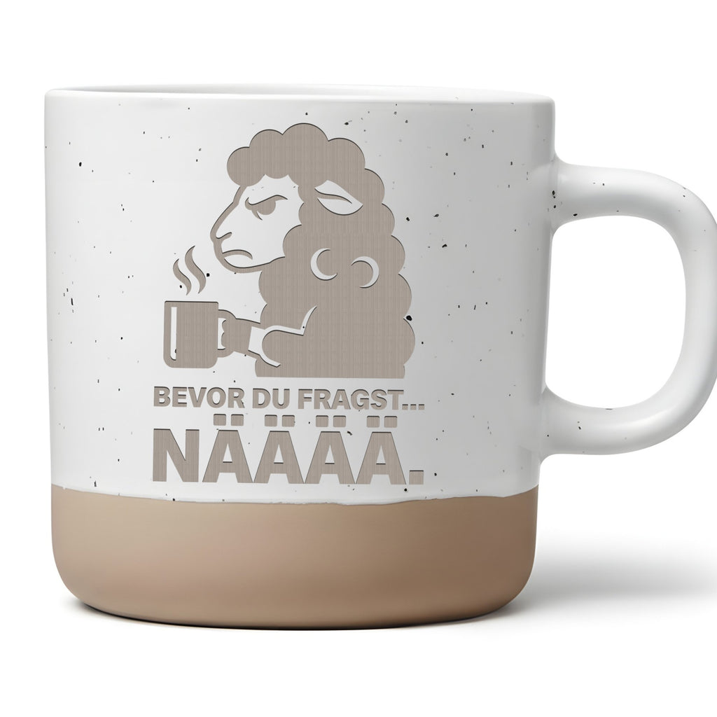 Schaf Tasse Bevor du fragst NÄÄÄÄ Becher Geschenk Morgenmuffel Lustige – Bild 1