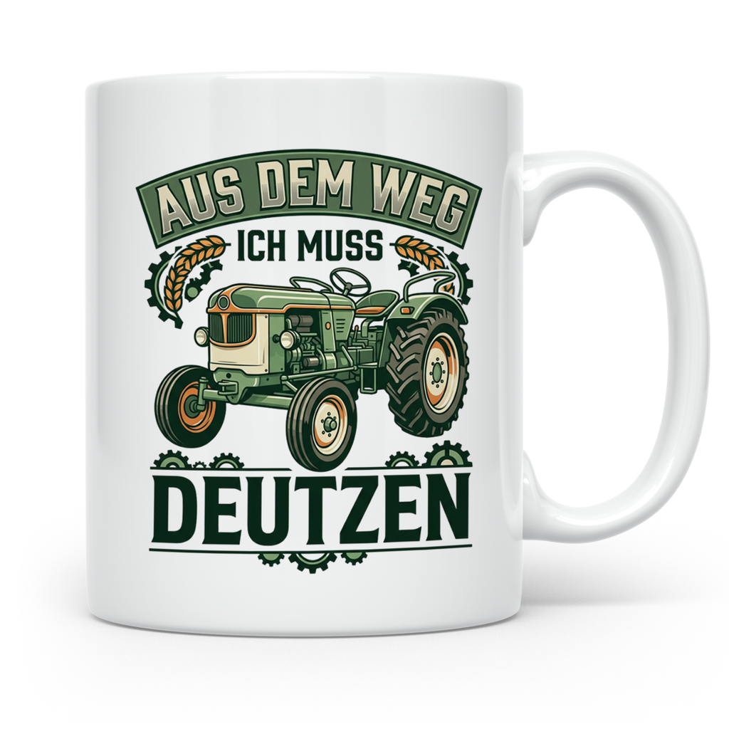 Deutz Tasse mit Spruch Aus dem Weg ich muss Deutzen | Trakto – Weiß [farbe:weiß]