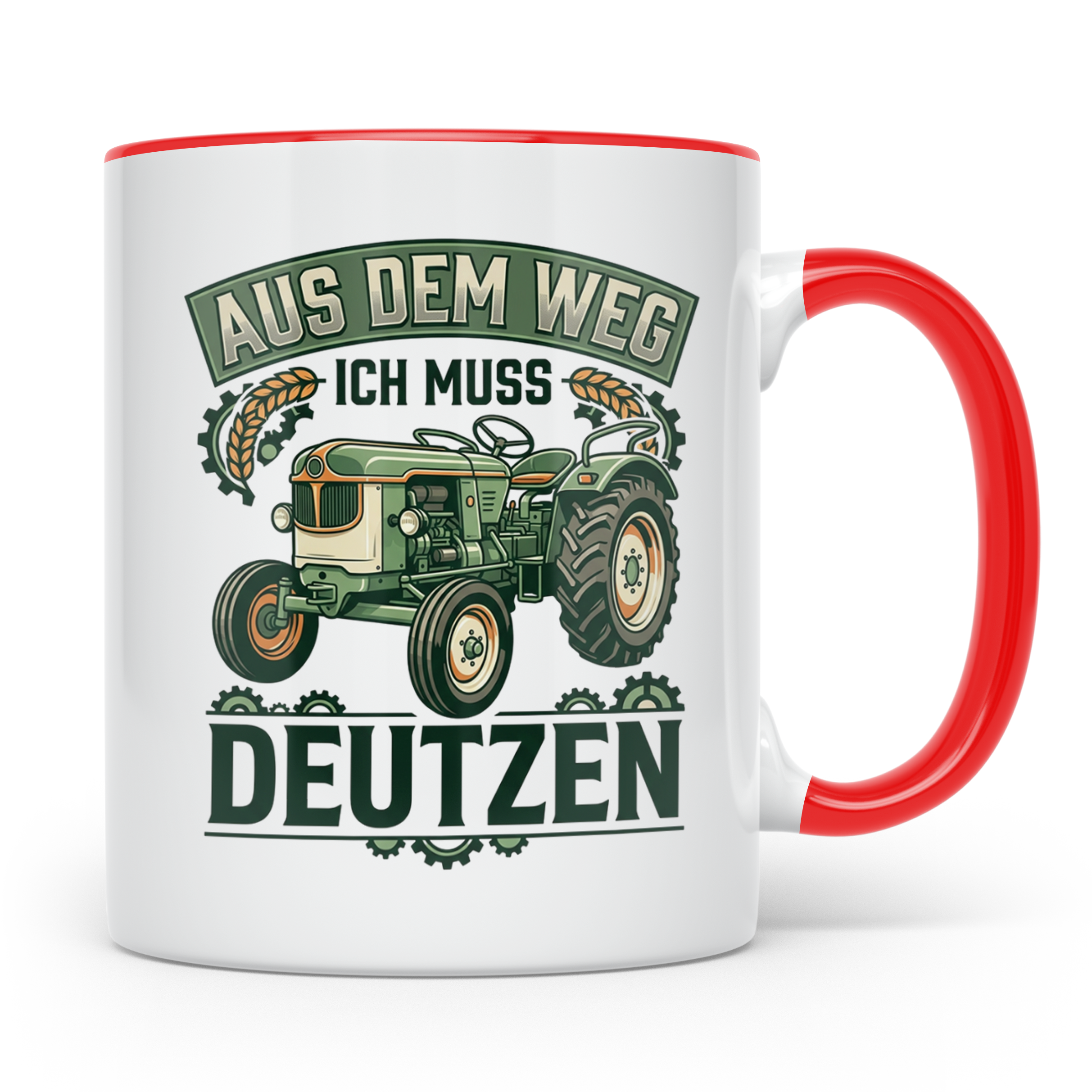 Deutz Tasse mit Spruch Aus dem Weg ich muss Deutzen | Trakto – Rot [farbe:rot]