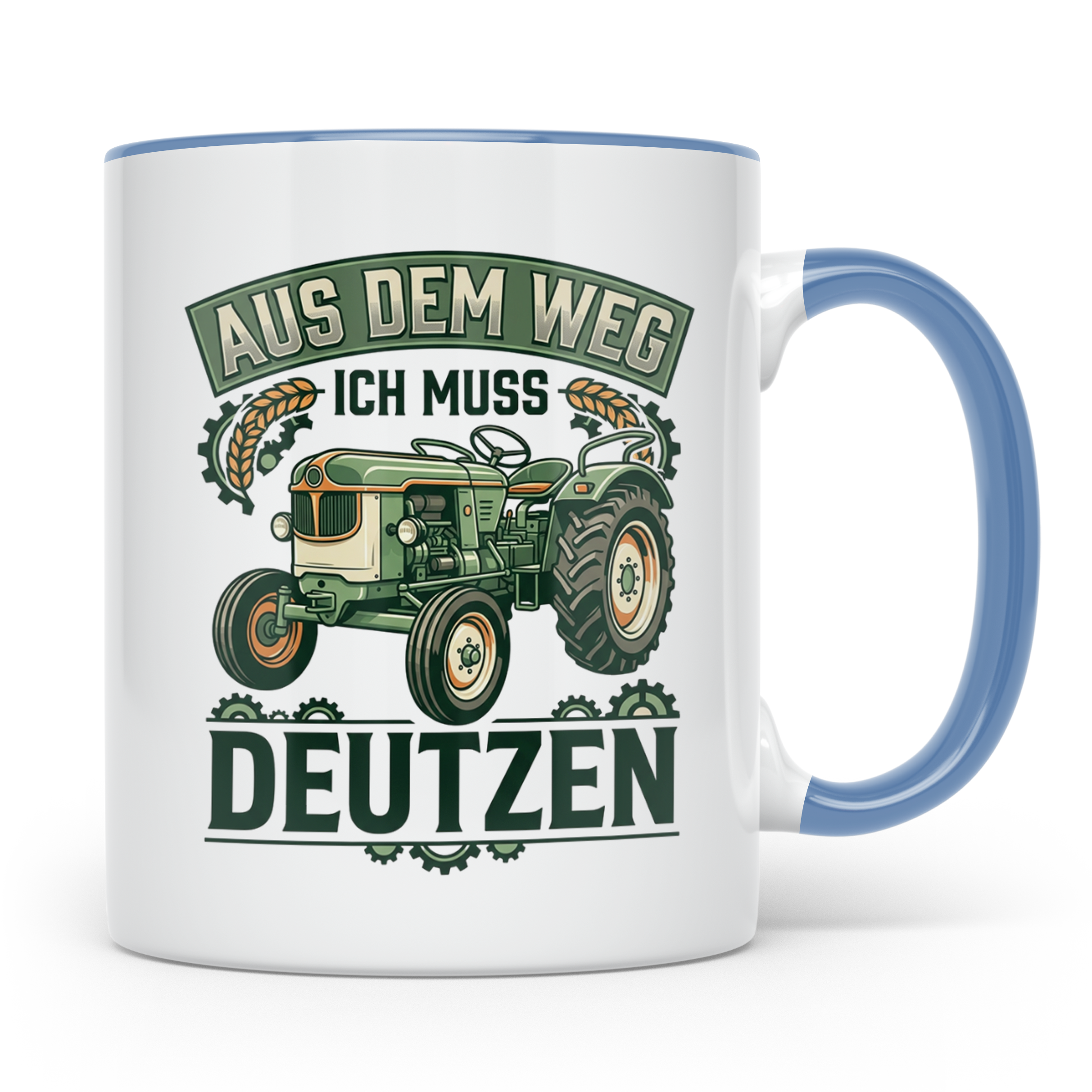 Deutz Tasse mit Spruch Aus dem Weg ich muss Deutzen | Trakto – Blau [farbe:blau]