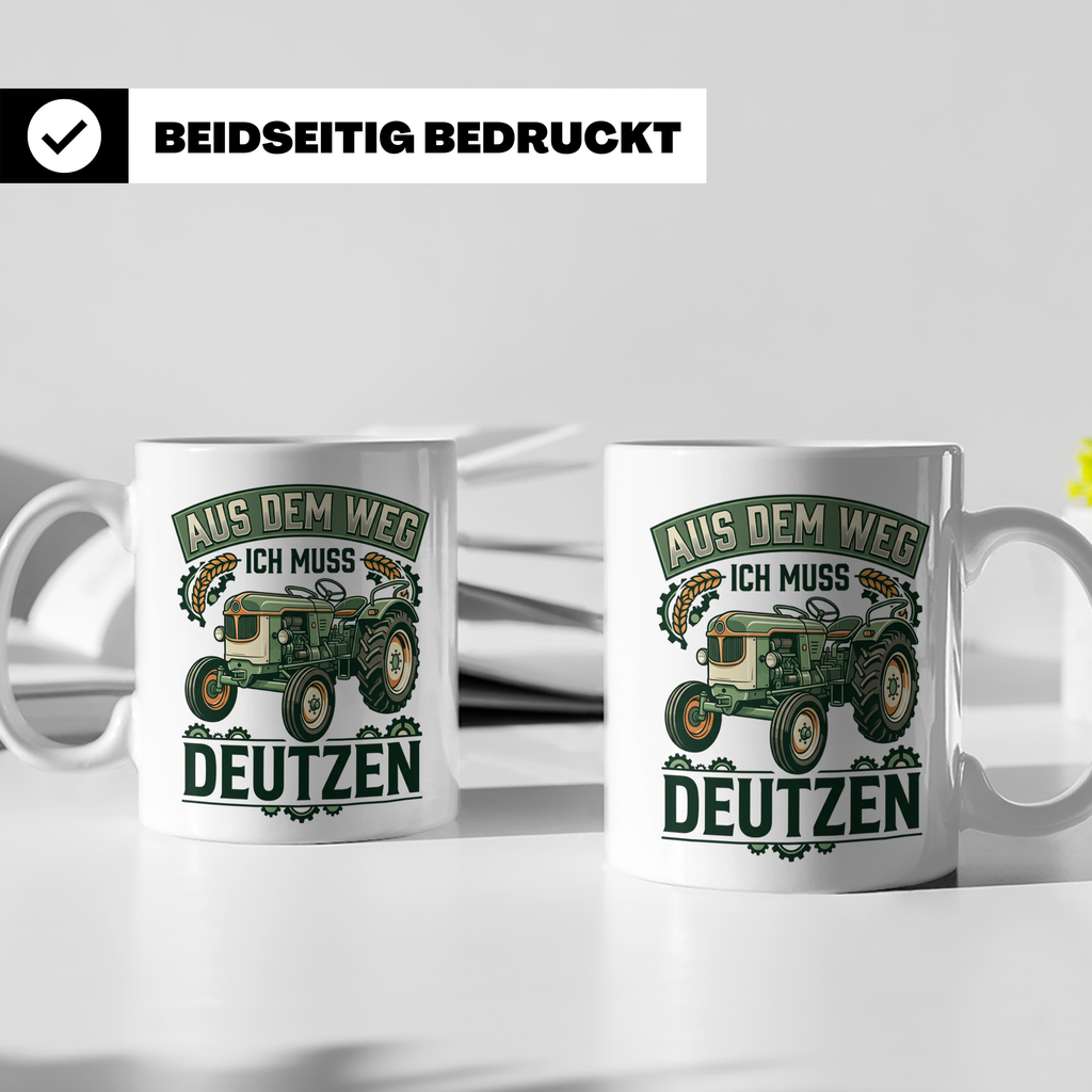 Deutz Tasse mit Spruch Aus dem Weg ich muss Deutzen | Trakto – Weiß [farbe:weiß]