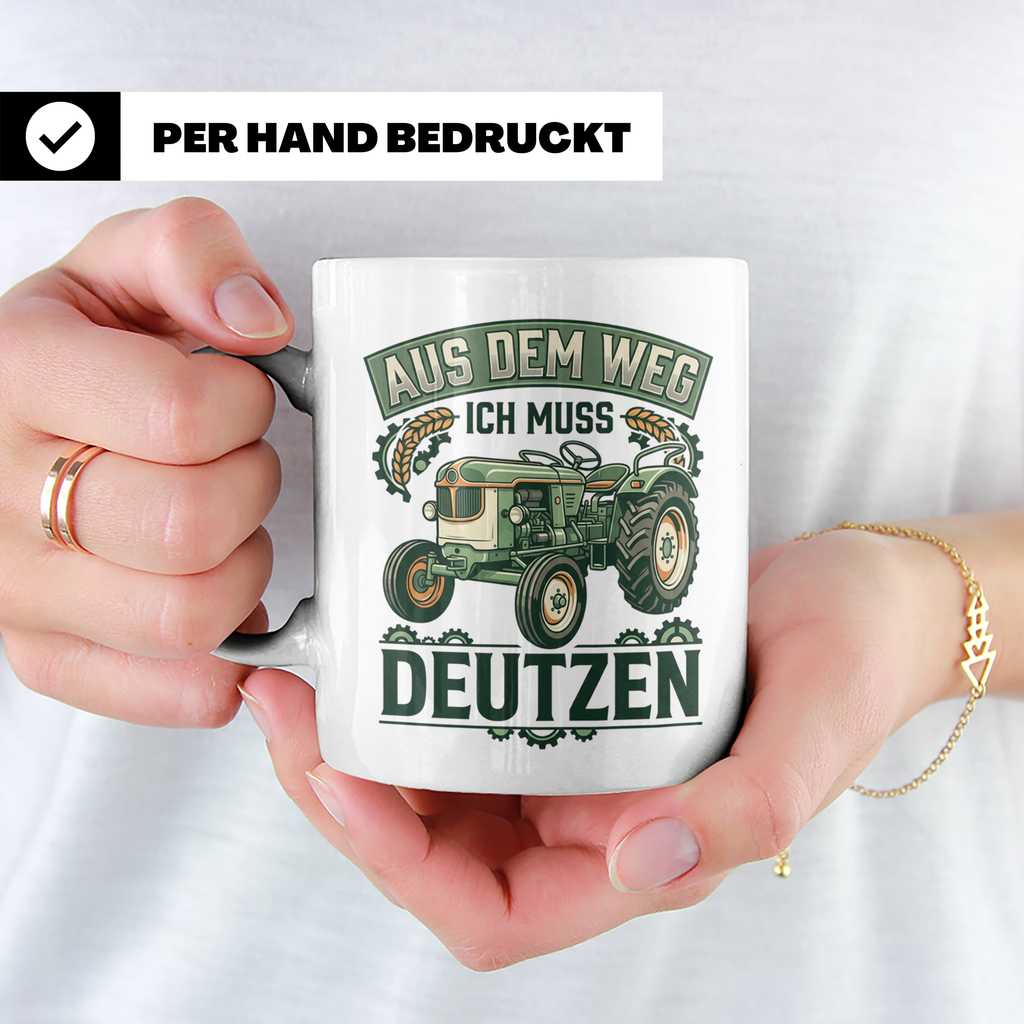 Deutz Tasse mit Spruch Aus dem Weg ich muss Deutzen | Trakto – Weiß [farbe:weiß]
