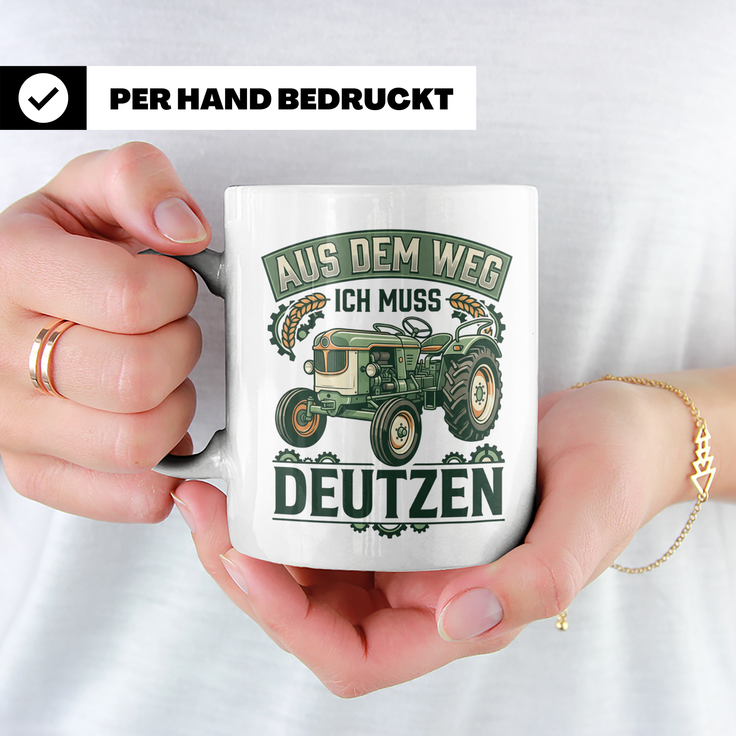 Deutz Tasse mit Spruch Aus dem Weg ich muss Deutzen | Trakto – Weiß [farbe:weiß]