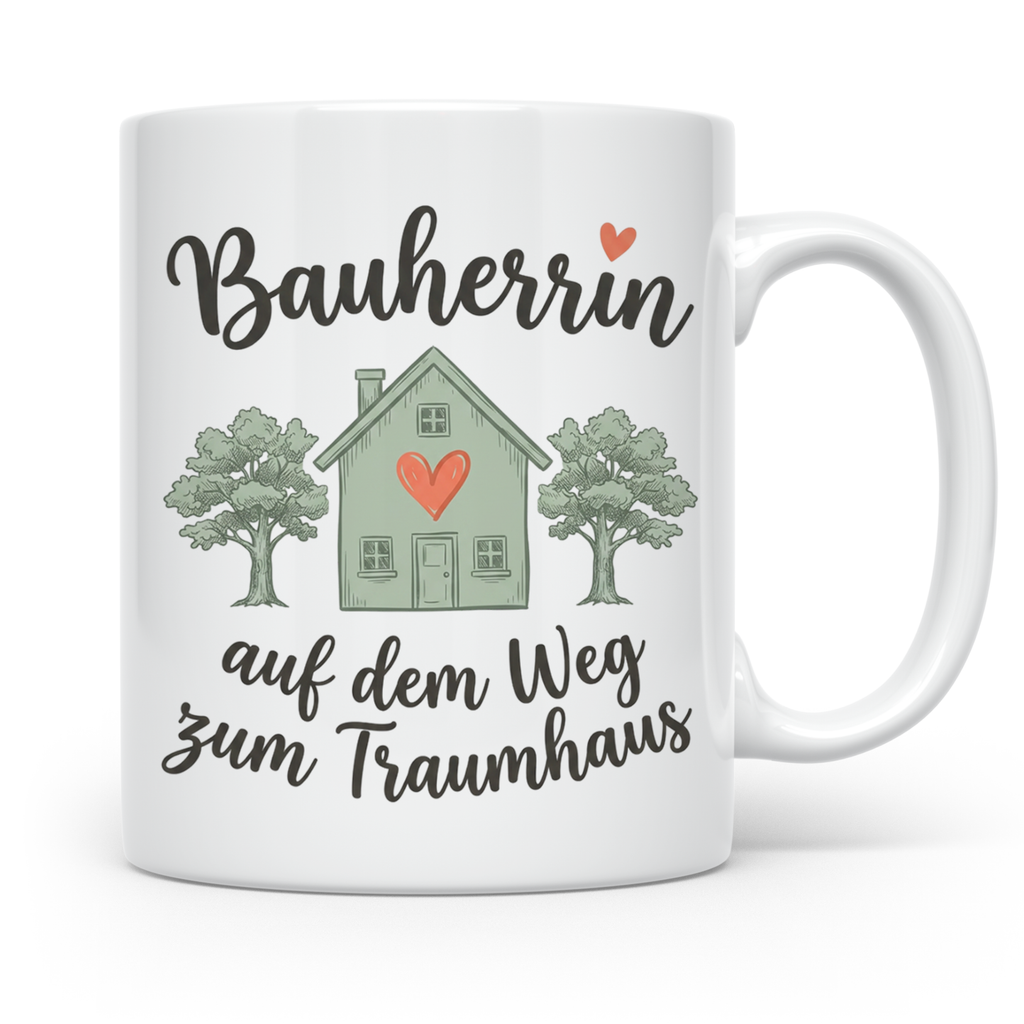 Bauherrin Tasse auf dem Weg zum Traumhaus Geschenk für Hausb – Weiß [farbe:weiß]