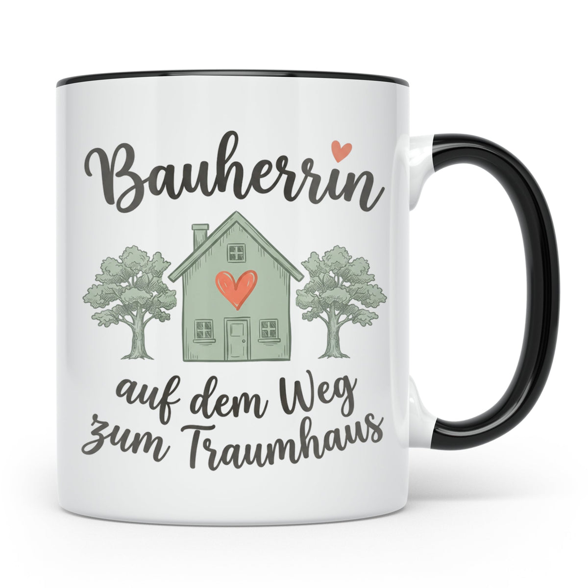 Bauherrin Tasse auf dem Weg zum Traumhaus Geschenk für Hausb – Schwarz [farbe:schwarz]
